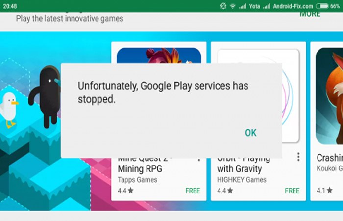How to solve Google Play Services error:"Unfortunately, Google Play Services has stopped"?